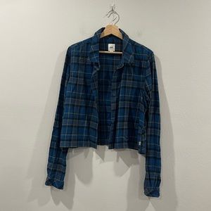 Vans Women’s Blue Plaid Flannel Buttoned Long Sleeve Shirt Sz XL